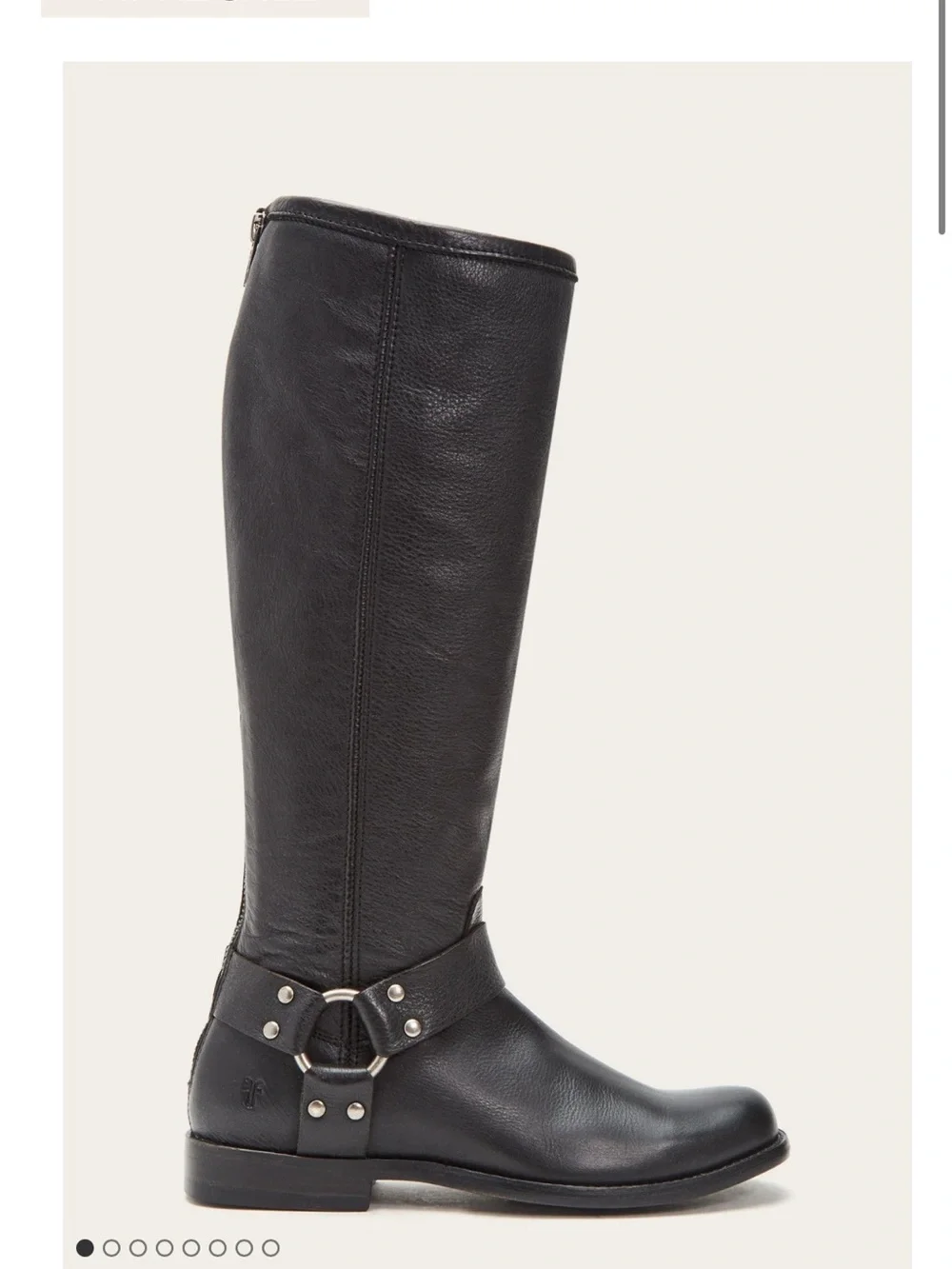 FRYE Leather Knee-High Harness Boot - Black size 8 B